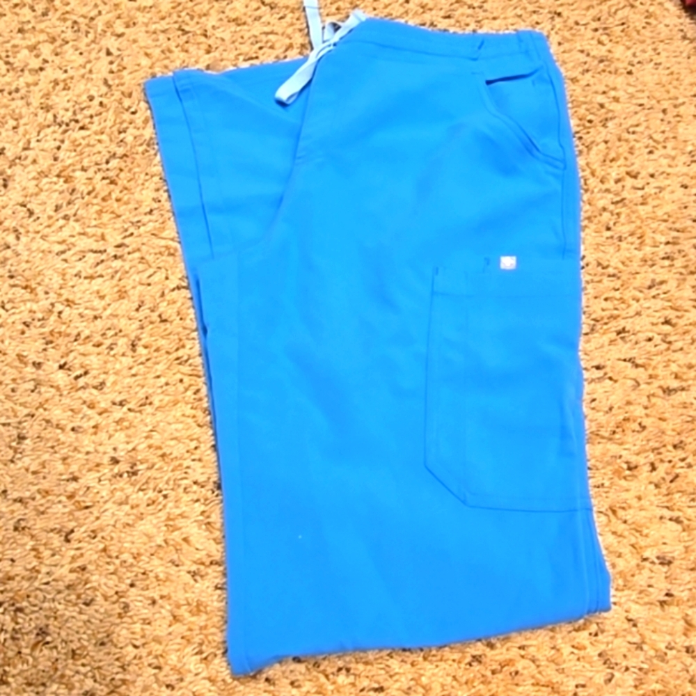 Womens Figs Yola-Capri Blue-Small Tall
